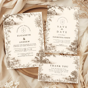 Rustikale Vintage-Scheunenhochzeit Einladung