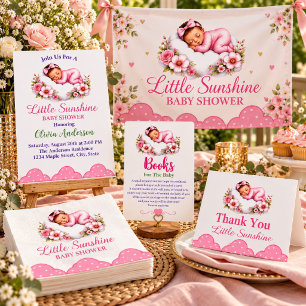 Träumendes schlafendes Baby-Wolken-Blüten-Thema Serviette
