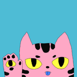 Alien Pocket Cat Birthday Kid Pink Cartoon Chat Baby T-shirt