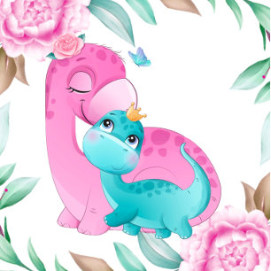 Niedlich Pink Aquamarin Dinosaurier Girl Baby Dusc Einladung