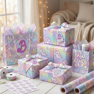 Süßes Kawaii-Einhorn Pastell-Regenbogen Magisch Einladung