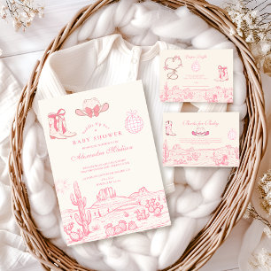 Disco Cowgirl Babydusche Note for Baby Begleitkarte