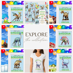 Dinosaur Party Zeichen: Spenden hier fallen lassen Poster