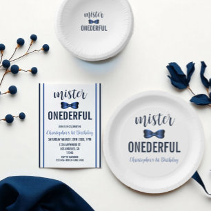 Herr Onederful Fliege 1. Geburtstag Einladung