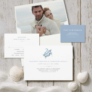 Seepferde für Hochzeiten am Strand Blau Runder Aufkleber