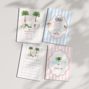 Palm Springs Retro Sommer Junggesellinnenabschied Einladung