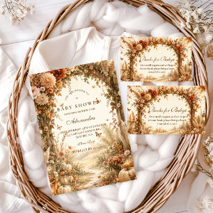 Elegante Boho-Baby-Party im Herbst Einladung