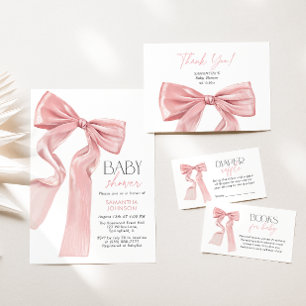 Elegante Pink Bow Babydusche Bücher und Geschenke Poster
