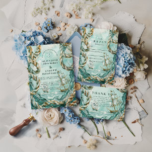 Nautische Seil-Hochzeitreise Save The Date