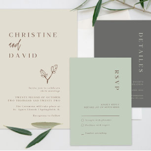 Minimalistische Einladung von Boho Black and White