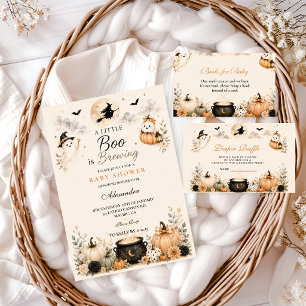 Elegante Little Boo Is Brewing Halloween-Baby-Part Einladung