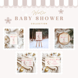 Pink Christmas Elephant Baby Dusche Einladung