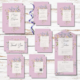 Delikate Boho Wildblumen Pink Wedding Save The Date