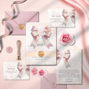 Blütendusche aus Pink Bow Einladung