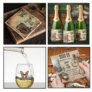 Steampunk mit Blimps Maps Goggles Celebration Einladung