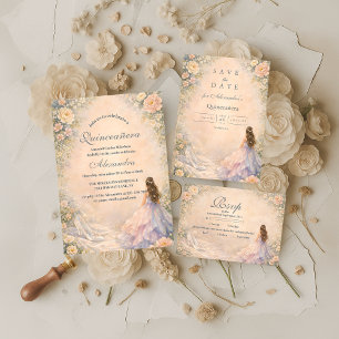 Verzauberte Prinzessin Märchen Quinceañera Save The Date