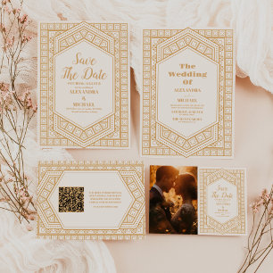 Foto Elegante Geometrische Art Deco Save The Date