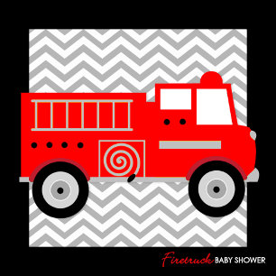 Firetruck Sound the Alarm Baby Dusche Einladung