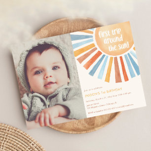 Erste Reise um die Sonne erste Geburtstagsparty Poster