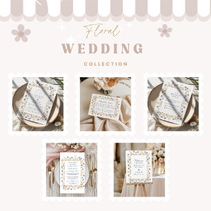 Staubblaue Wildblumen-Wiesen-Hochzeit Einladung