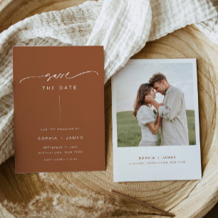 SIENNA Terracotta Wir machen Hochzeit Einladung