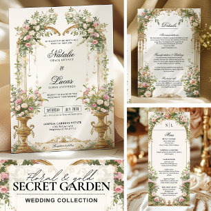 Elegante Vintag Garden Wedding Save the Date Card Einladung