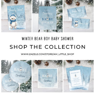 Winter Wonderland Bärenjunge Babydusche Einladung