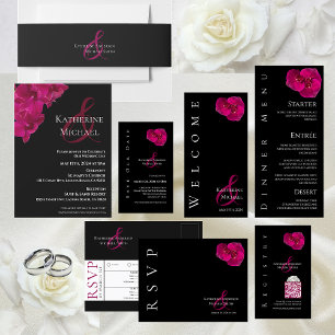 Moderne Fuchsia Orchids Hochzeit-Save the Date- Visitenkarte