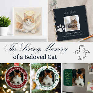 Für immer in unseren Herzen Katzenfoto- und Namens Ornament Aus Metall