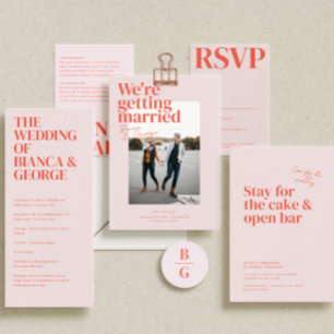 Belmont Typografy Wedding RSVP Karte