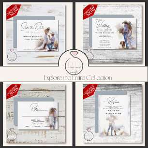 Watercolor Rustic Cowboy Wedding Begleitkarte