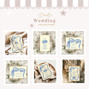 Blue Mediteranean Bow Citrus Stripe Hochzeit Save The Date