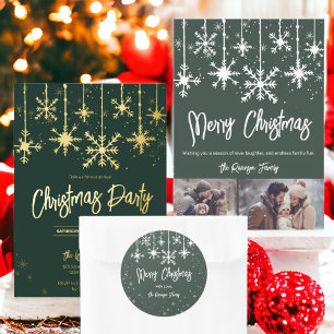 Weiß schneebedeckte, grüne Weihnachten 2 Fotos