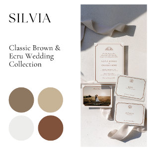 Elegante Classic Brown & Ecru Wedding RSVP Karte