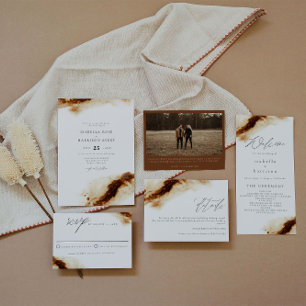 JAYLA Boho Terracotta Burnt Orange Rust Wedding Einladung
