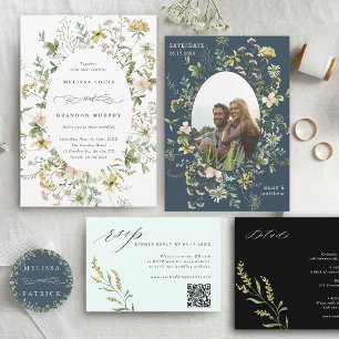 Wildblume Oval Frame Wedding Einladung