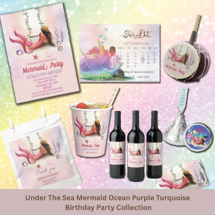 Meerjungfrau unter der Geburtstagspartei Save The Date