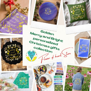 GOLDEN MERRY UND BRIGHT personalisiert Geschenkpapier