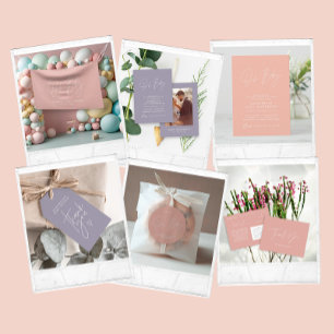 Moderne Drehbuch Rosa Girl Dusche Windel Windpreis Mitteilungskarte