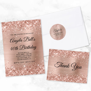 Glittery Light Rose Gold Foil 50. Geburtstag Runder Aufkleber