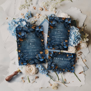 Moody Kupfer Blumenhochzeit Dankeskarte