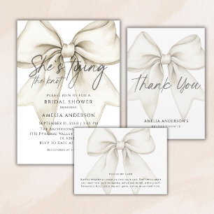 Sie binden das Brautparty des weißen Bowes Runder Aufkleber