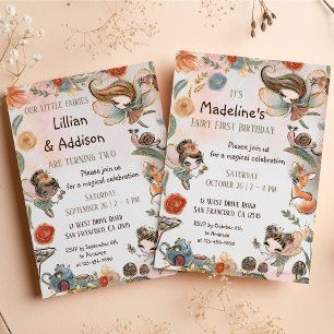 Forest Fairy Einladung zum ersten Geburtstag, magi