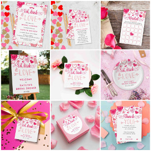 "Essen, Trinken und Liebe" Valentinstag Brautparty Serviette