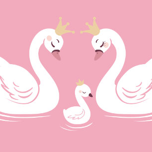 Swans Baby Shower Bird mit Crown Co-Ed Pink Einladung