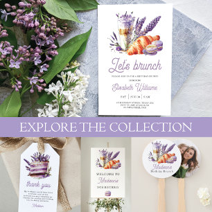 Birthday Brunch Aquarellbilder und Croissant Pappteller