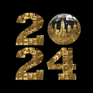 2024 Neue Jahre—Ball-NYC Gold- Hoodie