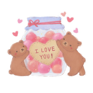 Valentinstag: Katzen & Herzen Illustration Karte