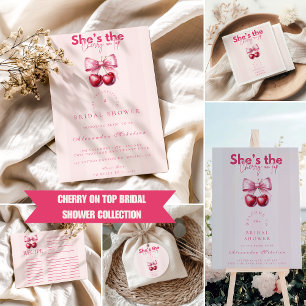 Coquette Cherry am oberen Brautparty Runder Aufkleber