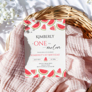 Watermelon Birthday, One in Melon Birthday Party Wasserflaschenetikett